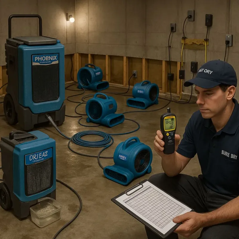 Structural Drying and Dehumidification process in Indian River Shores, FL